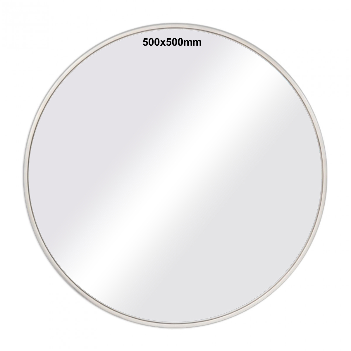 EMC011 Wall décor art mirror modern round silver frame 500mm
